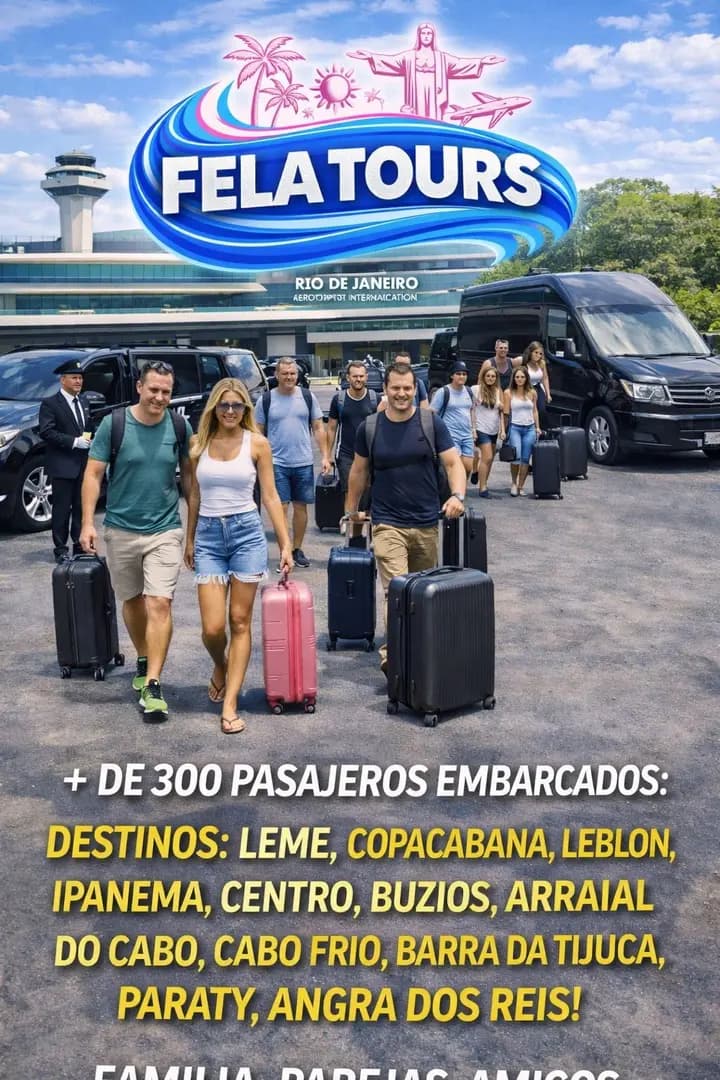 Travelers arriving in Brazil with their luggage
